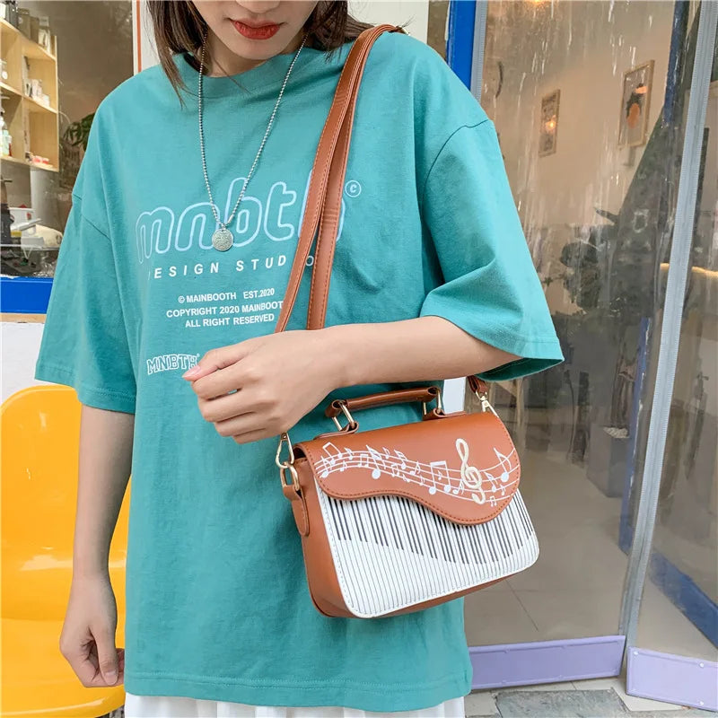 Embroidered Piano Keys Tote Bag