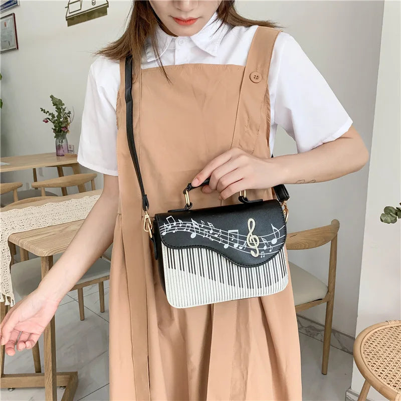 Embroidered Piano Keys Tote Bag