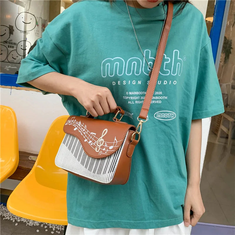 Embroidered Piano Keys Tote Bag
