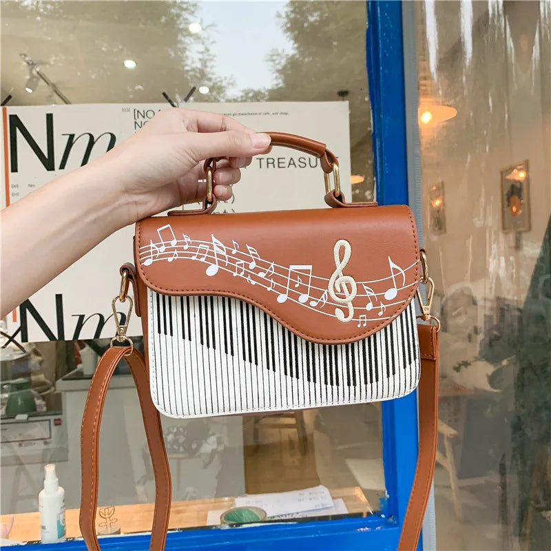 Embroidered Piano Keys Tote Bag