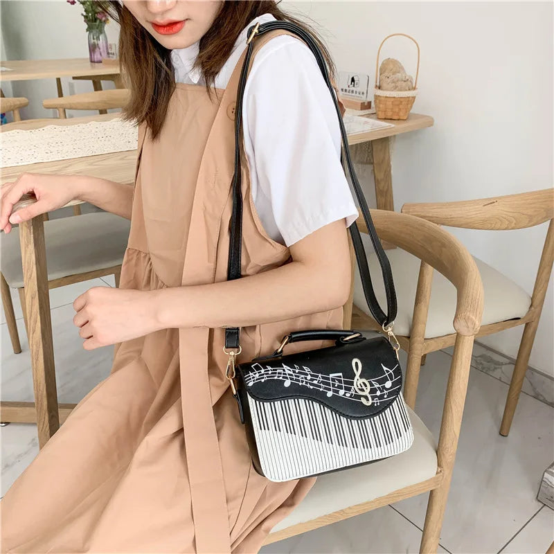 Embroidered Piano Keys Tote Bag