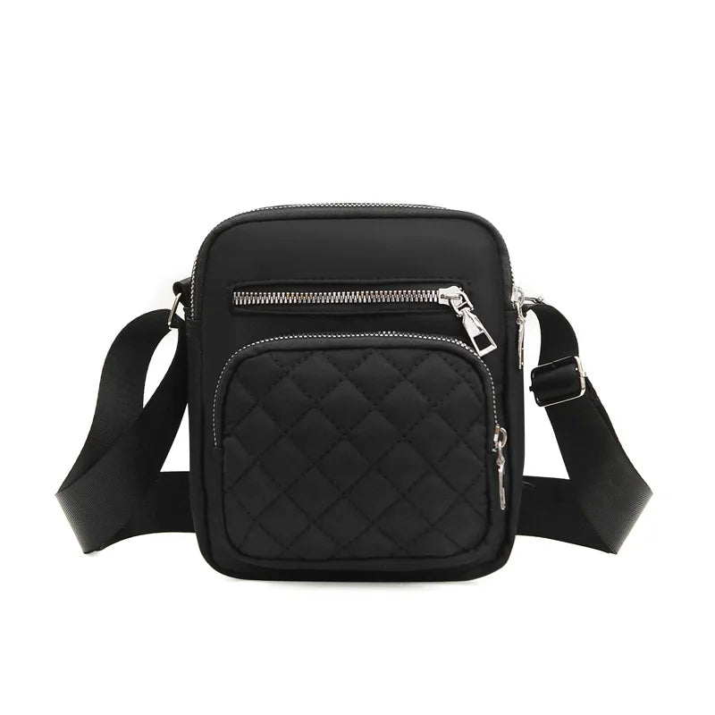 Embroidered One-shoulder Bag Diamond Multi-layer Handbag