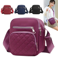 Embroidered One-shoulder Bag Diamond Multi-layer Handbag