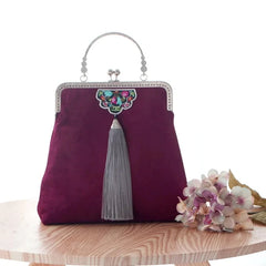 Embroidery Flowers Wedding Boho Fringe Bag Women's Handbags