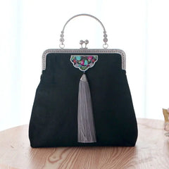 Embroidery Flowers Wedding Boho Fringe Bag Women's Handbags