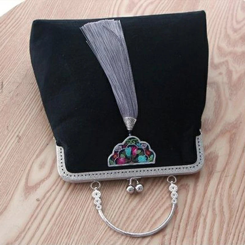 Embroidery Flowers Wedding Boho Fringe Bag Women's Handbags