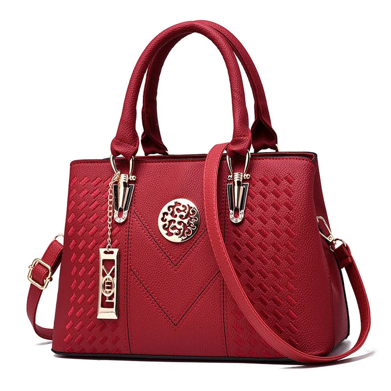 Embroidery Messenger Bags Women Leather Handbags Ladies Hand Bag