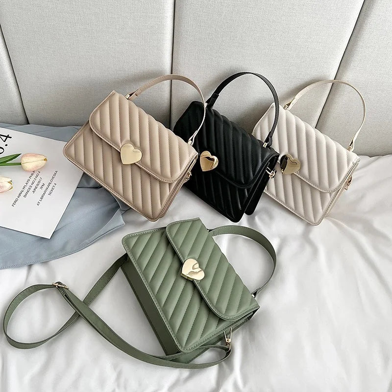 Embroidery Thread Crossbody Bag PU Leather Tote