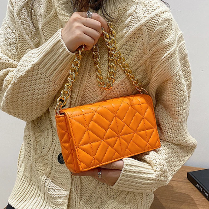 Embroidery Thread Women Bag Chain Shoulder Bags High Shoulder Purses And Handbag