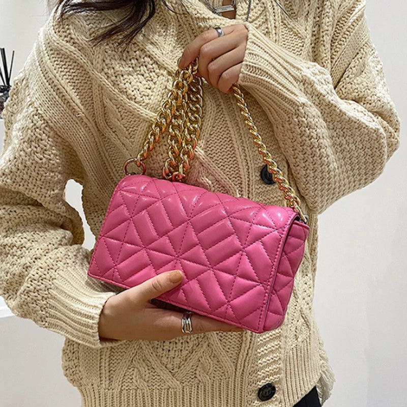 Embroidery Thread Women Bag Chain Shoulder Bags High Shoulder Purses And Handbag