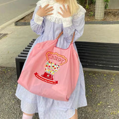 Embroidery Women Bag Handbag Shopping Nylon Shoulder Bag