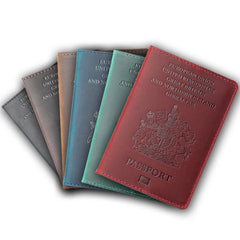 Personalized UK Passport Holder - Engraved Leather Travel Wallet