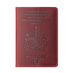 Personalized UK Passport Holder - Engraved Leather Travel Wallet