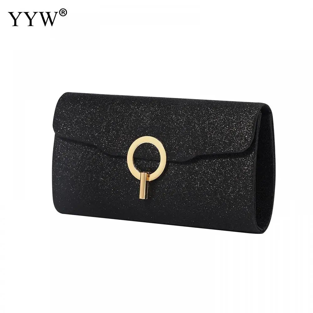 Sequined Envelope Clutch Shoulder Bag Chain Party Purse