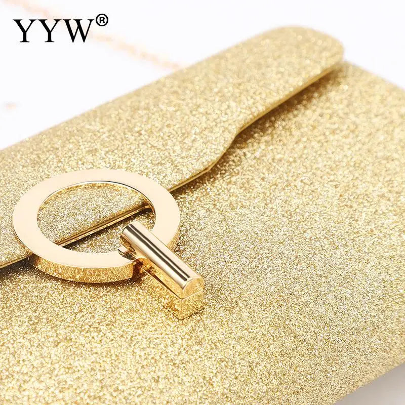 Sequined Envelope Clutch Shoulder Bag Chain Party Purse