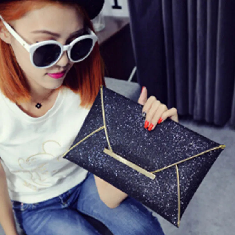 Sparkling Envelope Clutch Women's Evening Party Handbag Purse