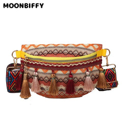 Ethnic Style Chest Bag with Tassel Decoration