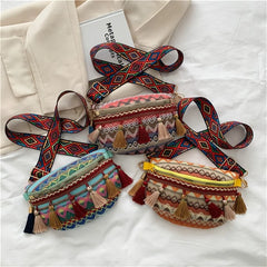 Ethnic Style Chest Bag with Tassel Decoration