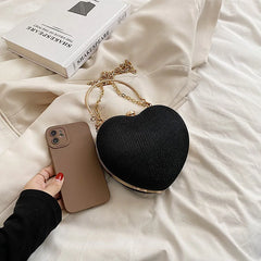 Heart Shaped Evening Clutch Diamonds Wedding Tote Bag