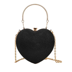 Heart Shaped Evening Clutch Diamonds Wedding Tote Bag