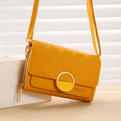 European Retro Ladies Square Bag Diamond Lattic PU Leather Handbag