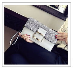 Retro Sequin Shoulder Bag Short Handle Chain Messenger Evening Bag