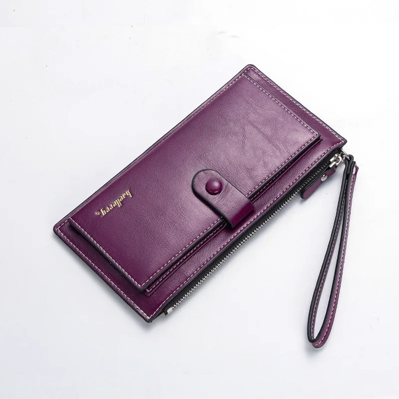 European & American Style Long Leather Womens Wallet Clutch