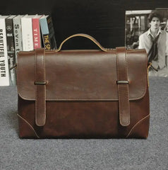 Men's Casual Retro Briefcase Shoulder Bag Backpack