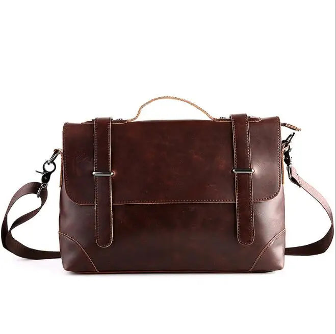 Men's Casual Retro Briefcase Shoulder Bag Backpack