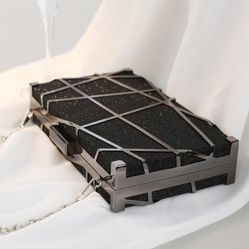 Glitter Evening Bag Wedding Clutches Bling Chain Shoulder Bag