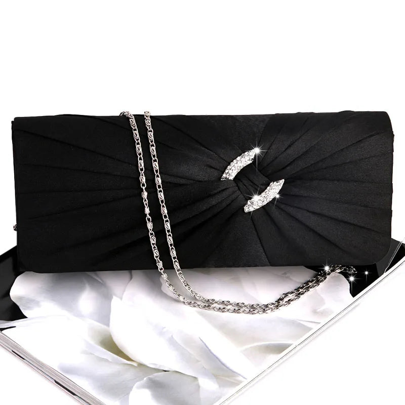 Evening Bling Rhinestone Bridal Clutch Bag Chain