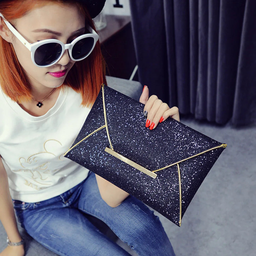 Glitter Envelope Bag for Evening Party, Wedding, Dating