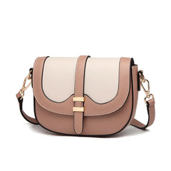 Two-tone PU Leather Shoulder Bag Small Women Handbags
