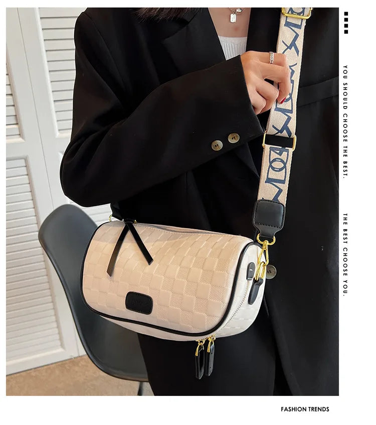 Versatile Plaid Shoulder Bag for Women