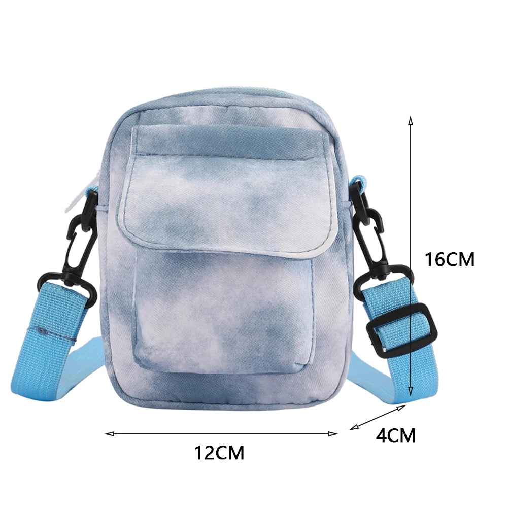 Canvas Crossbody Tote Handbag Tie Dyeing Traveling Messenger Bags