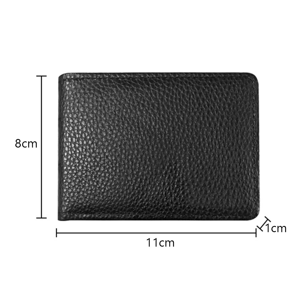 Minimalist PU Leather Bifold Wallet for Traveling Camping Walking