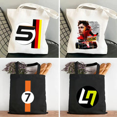 F1 Formula 1 Lando Norris Bottas Racing Car Women Canvas Shopper Bag