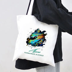 F1 Formula 1 Lando Norris Bottas Racing Car Women Canvas Shopper Bag