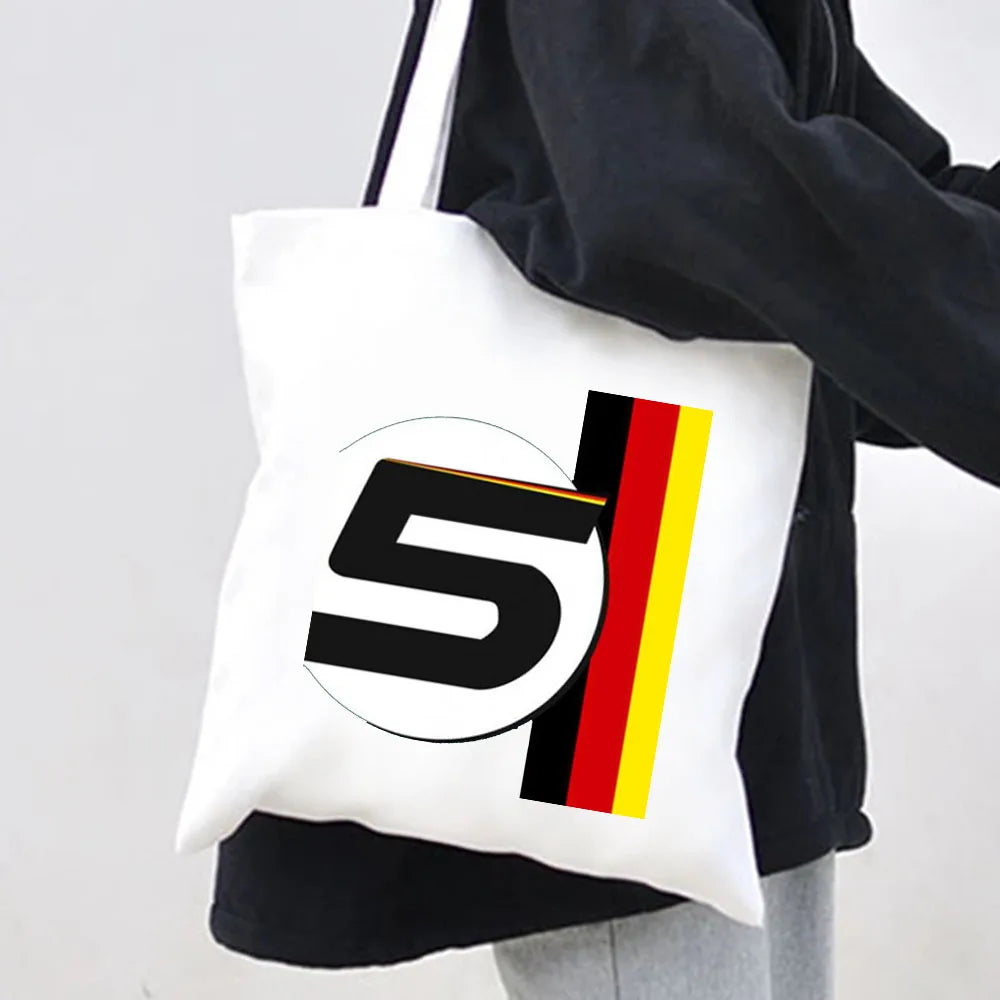 F1 Formula 1 Lando Norris Bottas Racing Car Women Canvas Shopper Bag