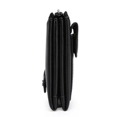 Men's Zippered Leather Wallet Long Phone Clutch Bag