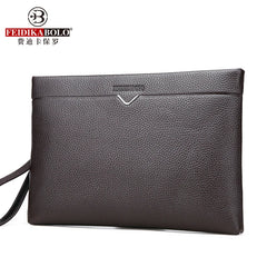 Men's Soft Leather Clutch Bag High-Quality Large Capacity