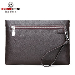 Men's Soft Leather Clutch Bag High-Quality Large Capacity