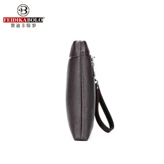 Men's Soft Leather Clutch Bag High-Quality Large Capacity