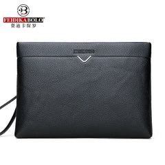 Men's Soft Leather Clutch Bag High-Quality Large Capacity