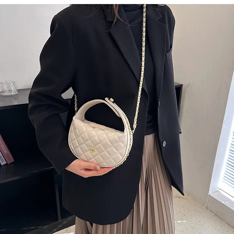 Camellia Flower Crossbody Bag for Women Diamond Embroidery Mobile Storage Bag