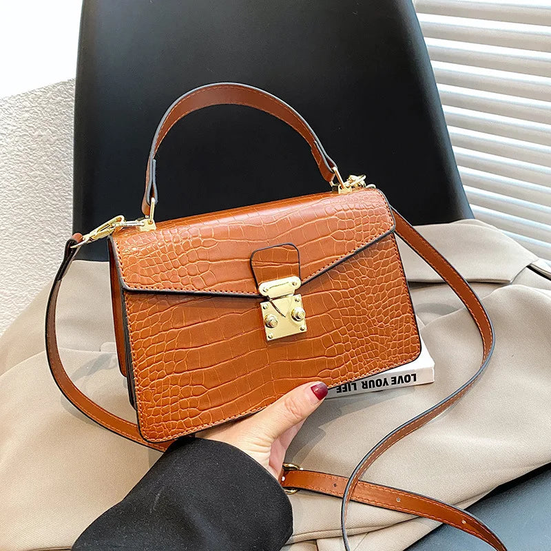 Small Crossbody Bags For Women Crocodile Handbag PU Leather Shoulder Bag