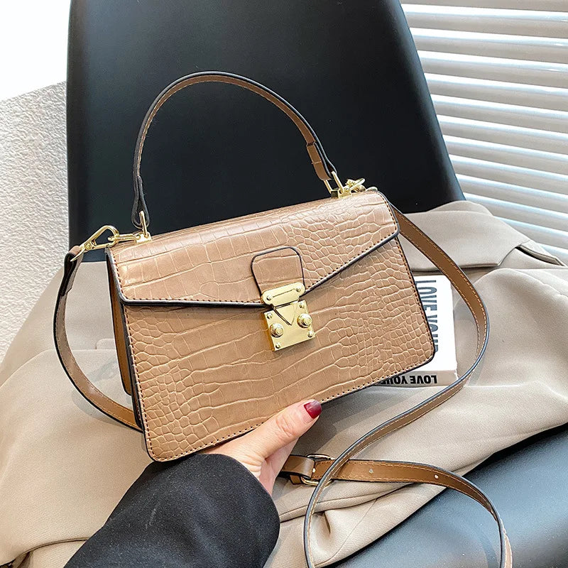 Small Crossbody Bags For Women Crocodile Handbag PU Leather Shoulder Bag