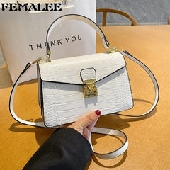 Small Crossbody Bags For Women Crocodile Handbag PU Leather Shoulder Bag