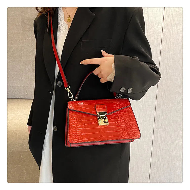Small Crossbody Bags For Women Crocodile Handbag PU Leather Shoulder Bag