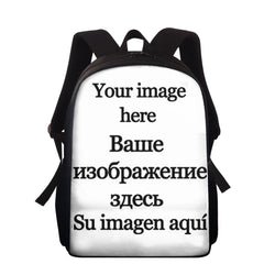 15 inch Wolf Printed School Bags Children's Backpacks Orthopedic Student Book Ba